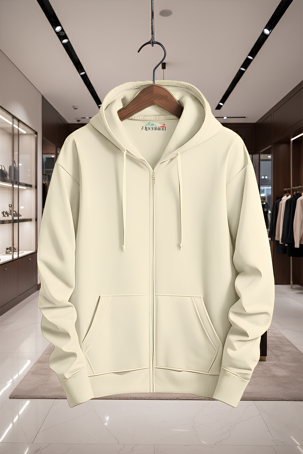 Kapuzenjacke mit Reißverschluss | Lukas – Sandbeige