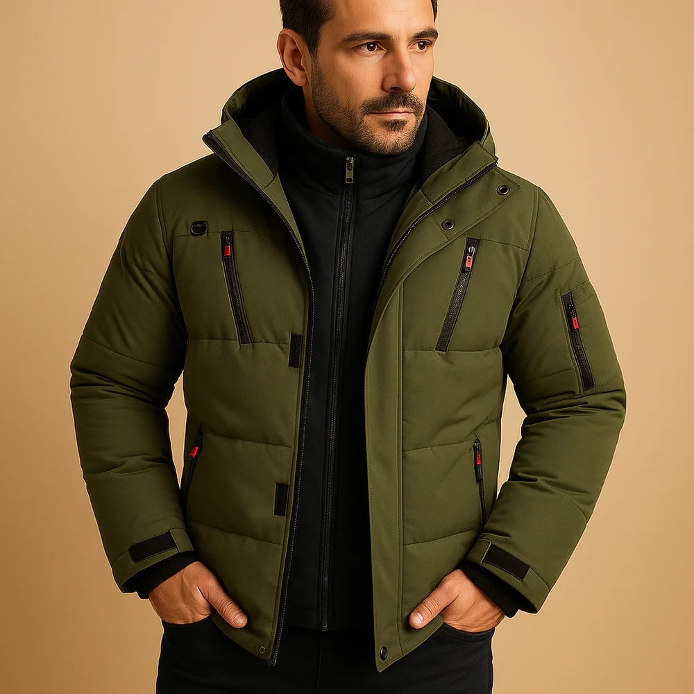 Herren Wasserdichte Winterjacke mit Kapuze – Warm, Isoliert & Funktional
