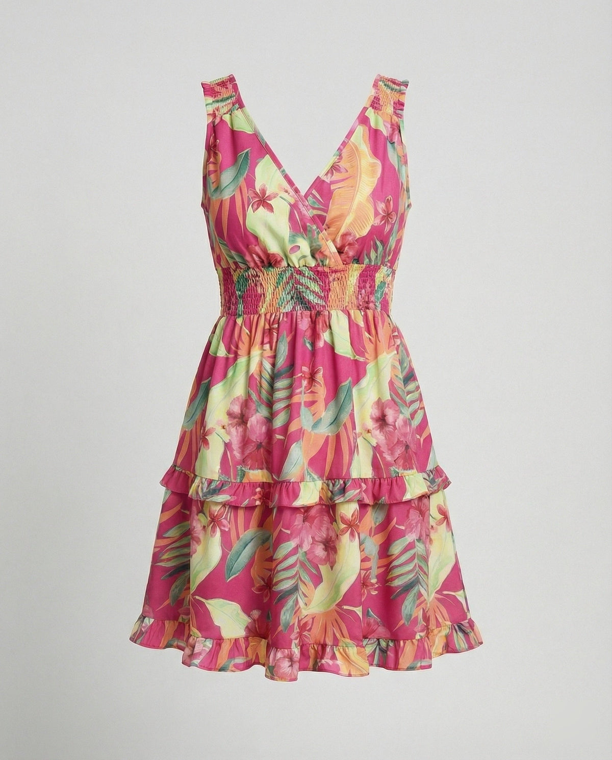 Ärmelloses Mini-Kleid mit Blumenmuster für Damen-Mini Dress-Alpenkind