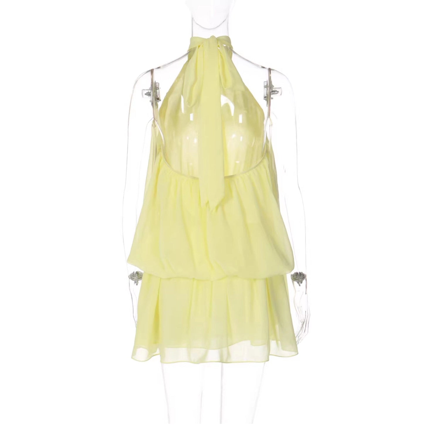 Ärmelloses Mini-Kleid mit Neckholder-Ausschnitt für Damen-Mini Dress-Alpenkind