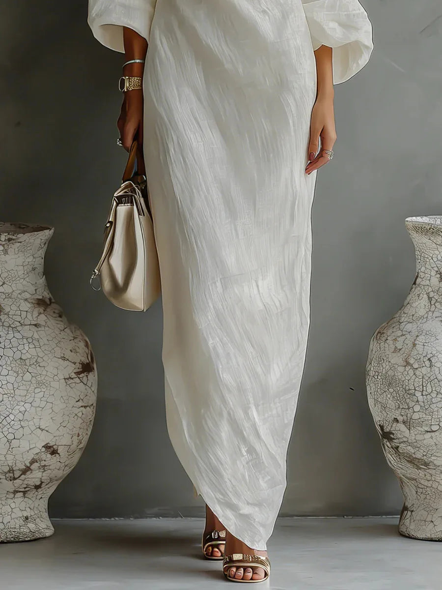 Asymmetrisches One-Shoulder-Maxikleid für Damen-Maxi Dress-Alpenkind