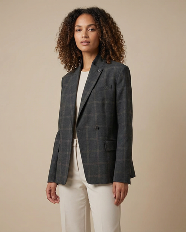 Damen Blazer mit Stehkragen und asymmetrischem Verschluss