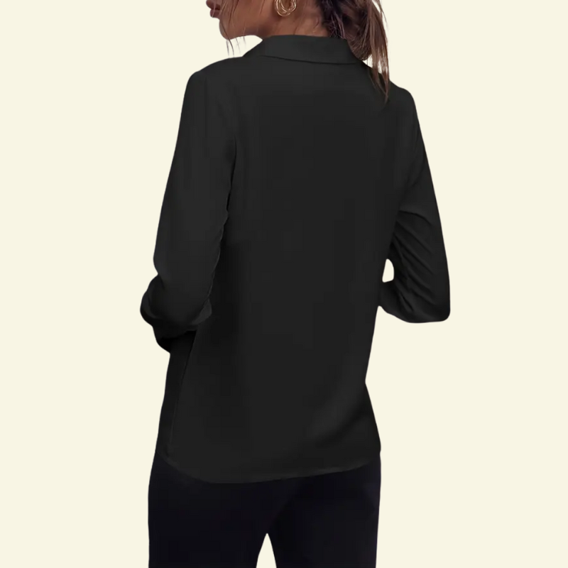 Damen Langarm Bluse mit Kragen und verdeckter Knopfleiste-Shirts for women-Alpenkind