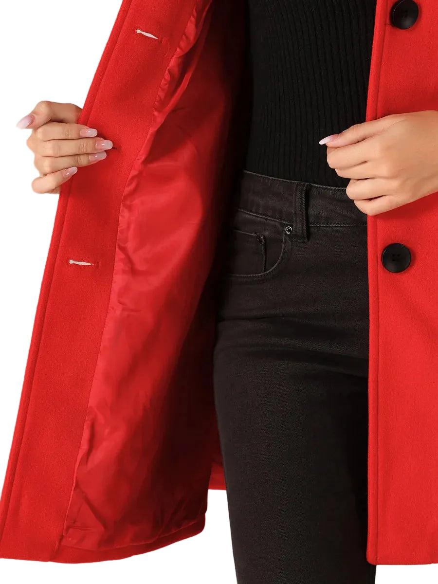 Damen Mantel in mittlerer Länge mit Knopfleiste-Women Outerwear-Alpenkind