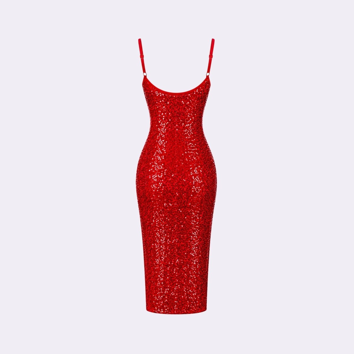 Damen-Midikleid mit Pailletten und Seitenschlitz-Midi Dress-Alpenkind