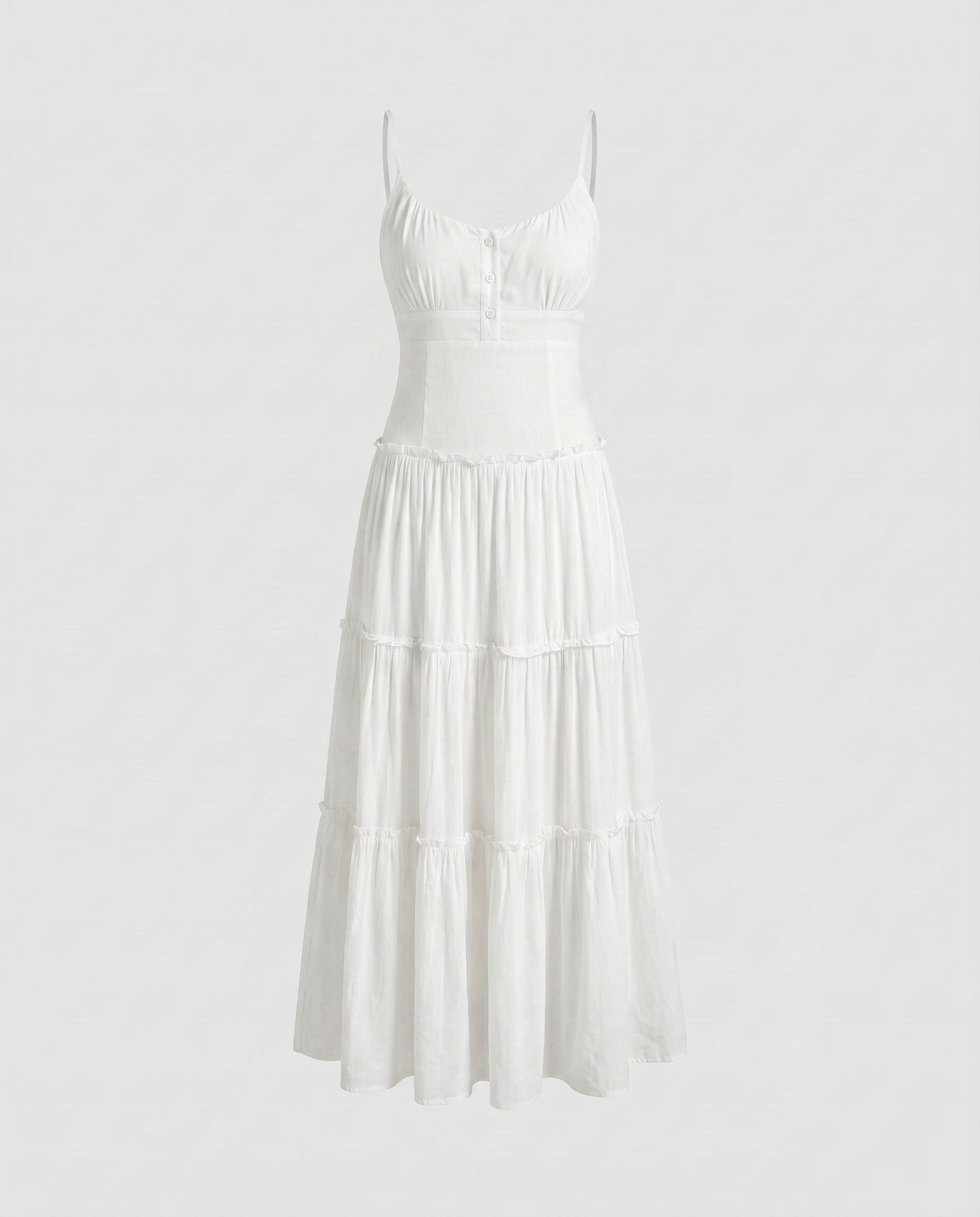 Damen-Midikleid mit Stufenrock und Spaghettiträgern-Maxi Dress-Alpenkind