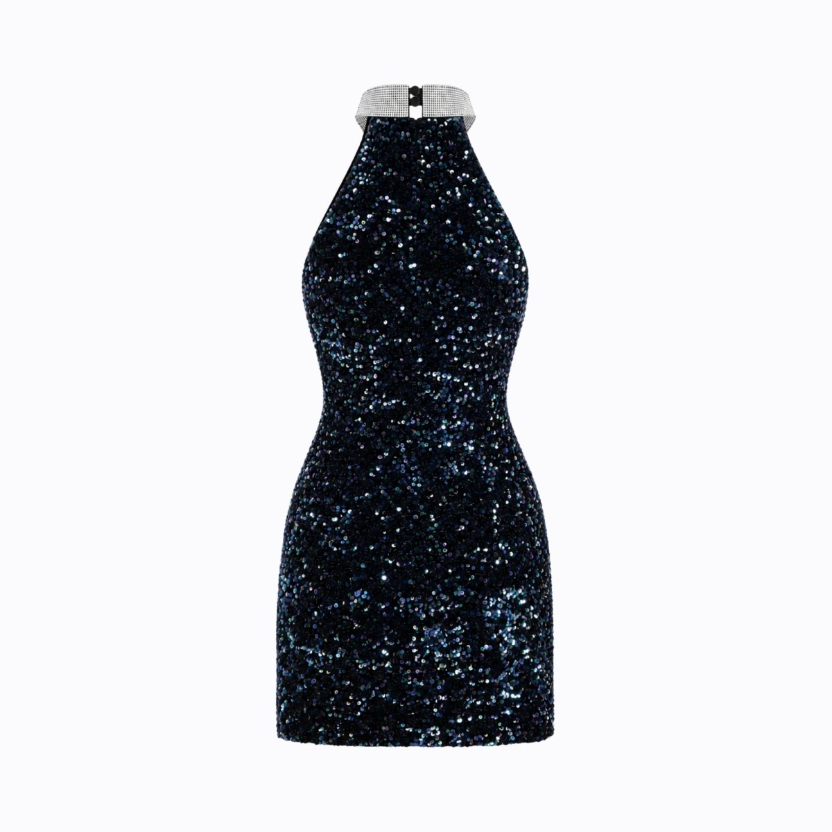 Damen-Minikleid mit Paillettenbesatz und Neckholder-Mini Dress-Alpenkind