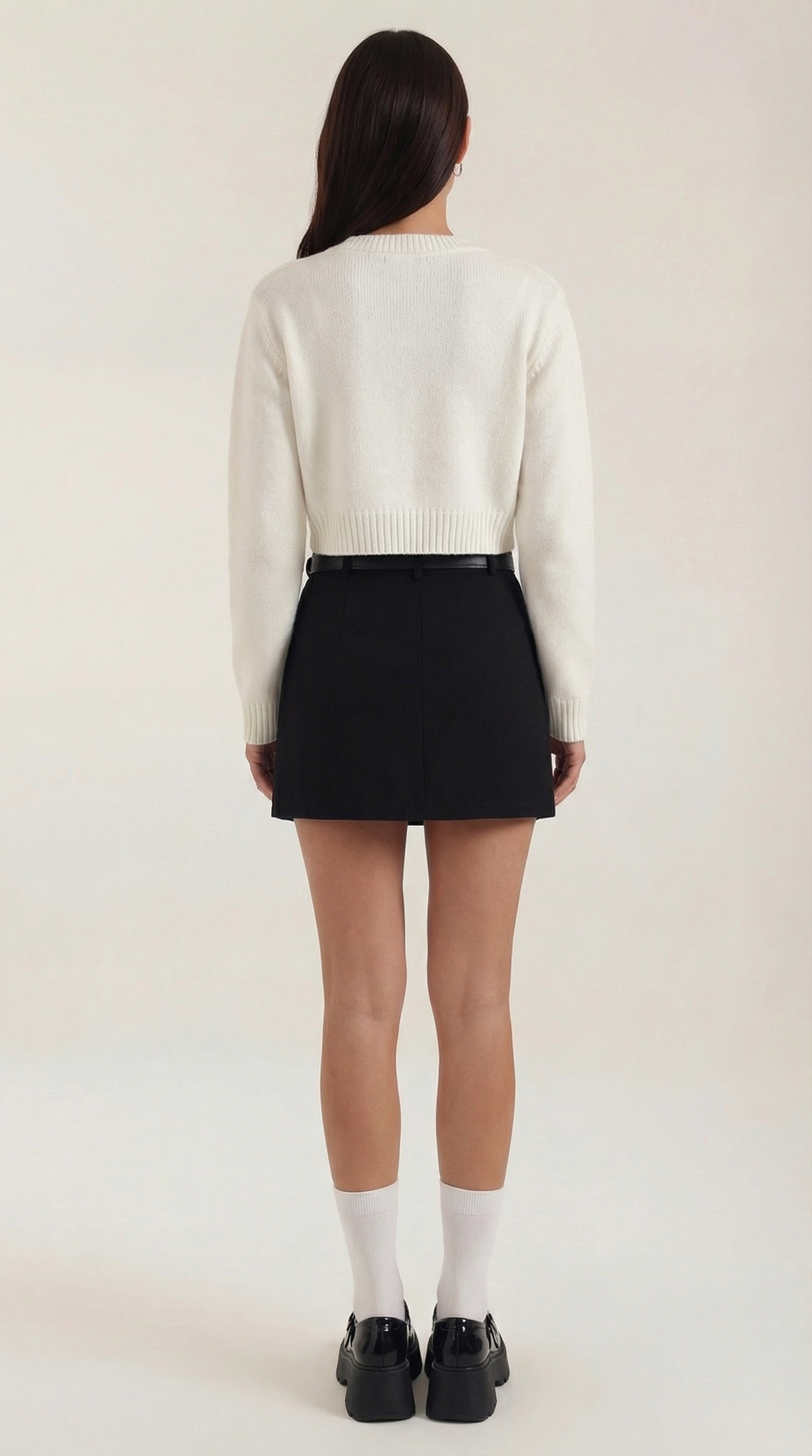Damen Minirock mit hohem Bund, Gürtelschlaufen und geradem Saum-Skirt for women-Alpenkind