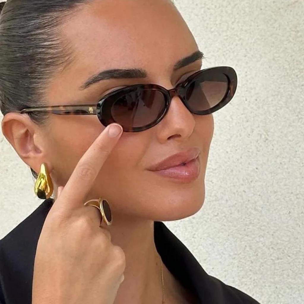 Damen-Sonnenbrille mit ovalem Rahmen und Schildpattmuster-Glasses for women-Alpenkind
