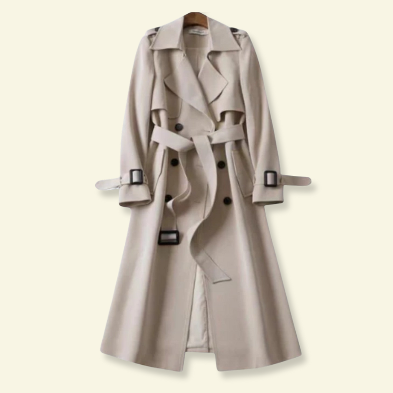 Damen Trenchcoat mit Gürtel und Schnallen-Coats for Women-Alpenkind