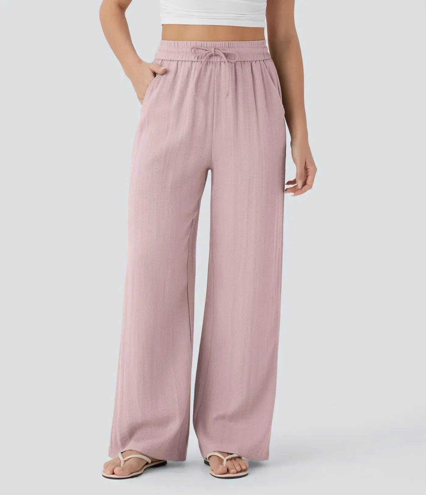 Damen Weite Hose mit Kordelzugbund-Pants for Women-Alpenkind