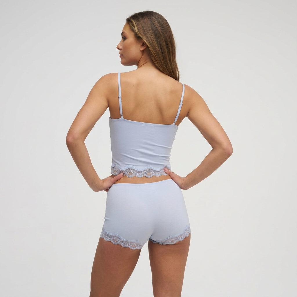 Damen Zweiteiler mit Spitzenbesatz und verstellbaren Trägern-Sets for women-Alpenkind