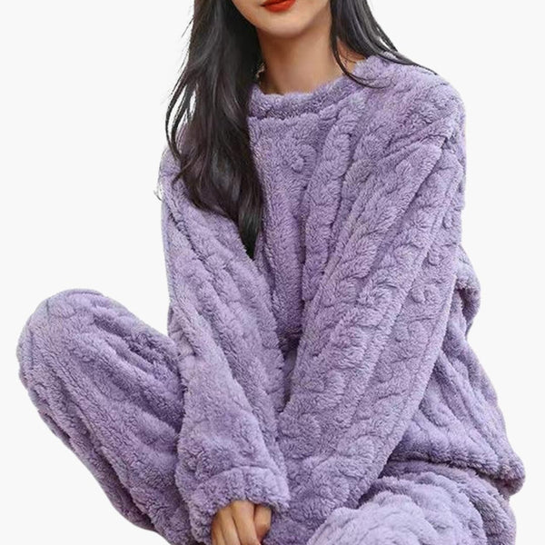 Damen Zweiteiliges Pyjama-Set mit Struktur-Sets for women-Alpenkind