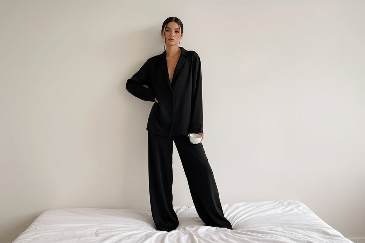 Damen Zweiteiliges Set mit Langarmhemd und weiter Hose-Sets for women-Alpenkind