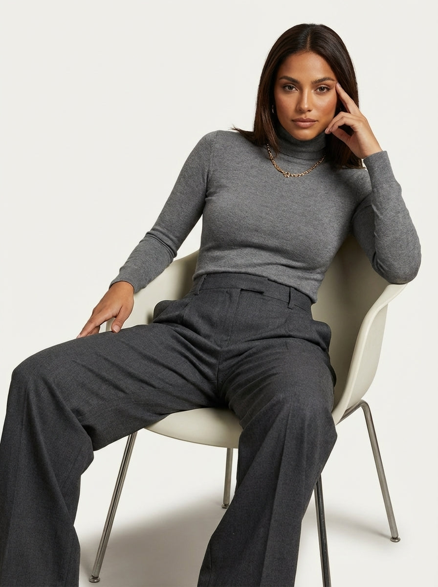 Damenhose mit hoher Taille und weitem Bein-Pants for Women-Alpenkind