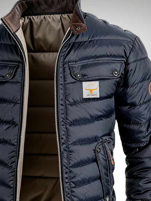 Gesteppte Herren-Bomberjacke mit Pattentaschen-Jackets for men-Alpenkind