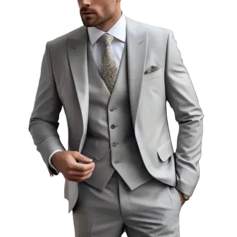 Herren Dreiteiliger Anzug Set mit Sakko, Weste und Hose-Shirts for men-Alpenkind