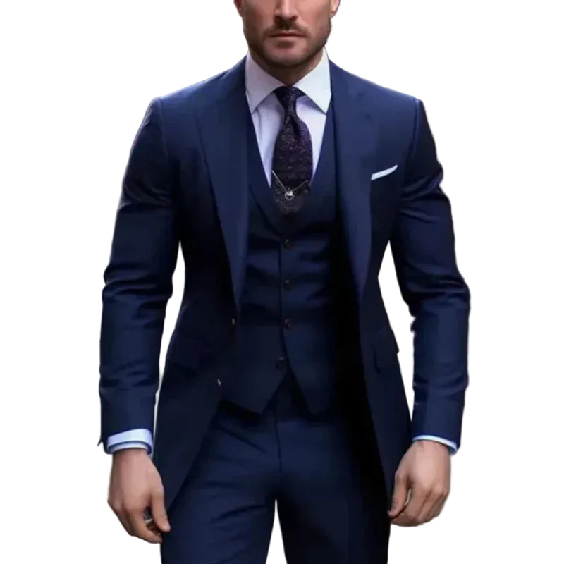 Herren Dreiteiliger Anzug Set mit Sakko, Weste und Hose-Shirts for men-Alpenkind