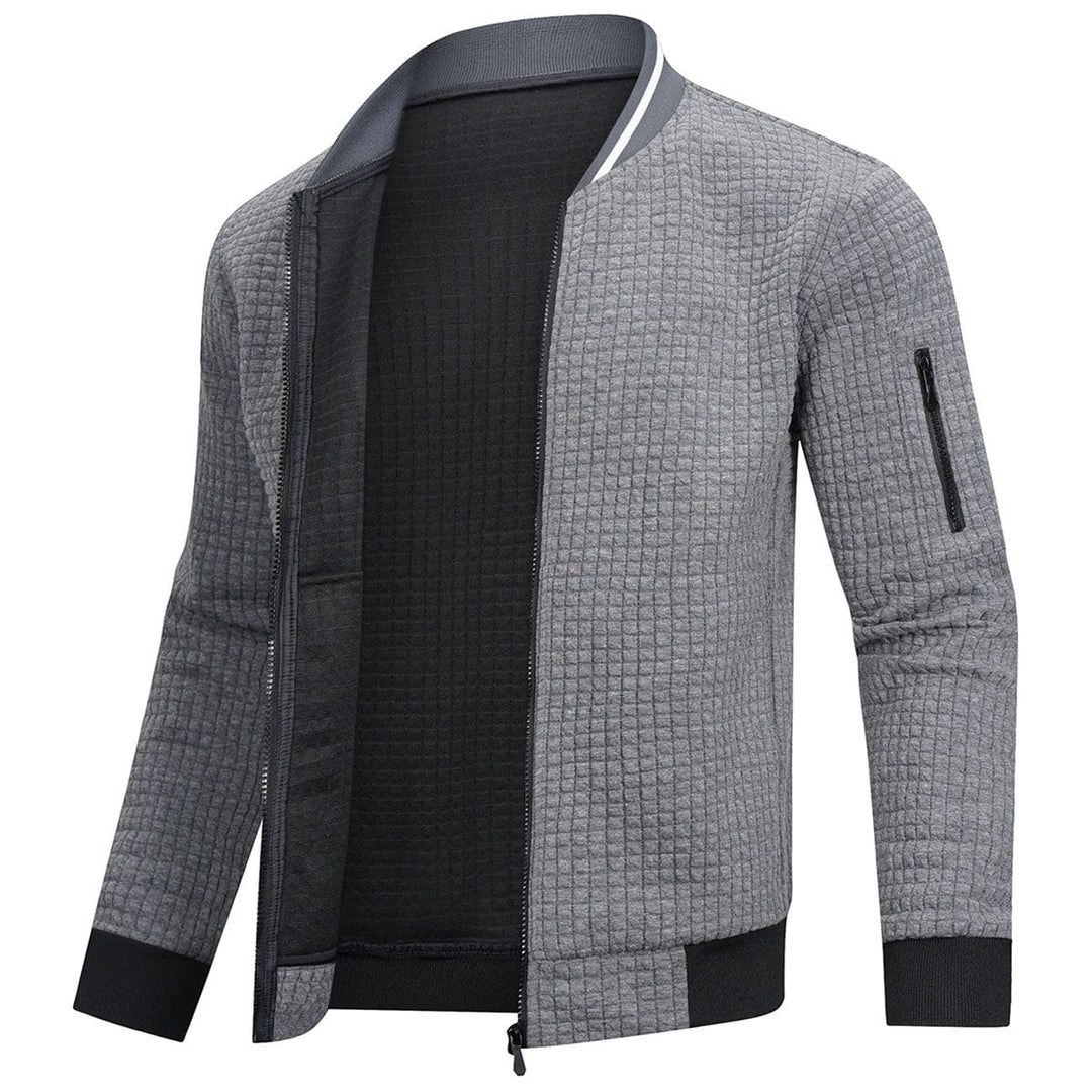 Herren Gesteppte Jacke mit Reißverschluss, Stehkragen und Ärmeltasche-Men Jackets-Alpenkind