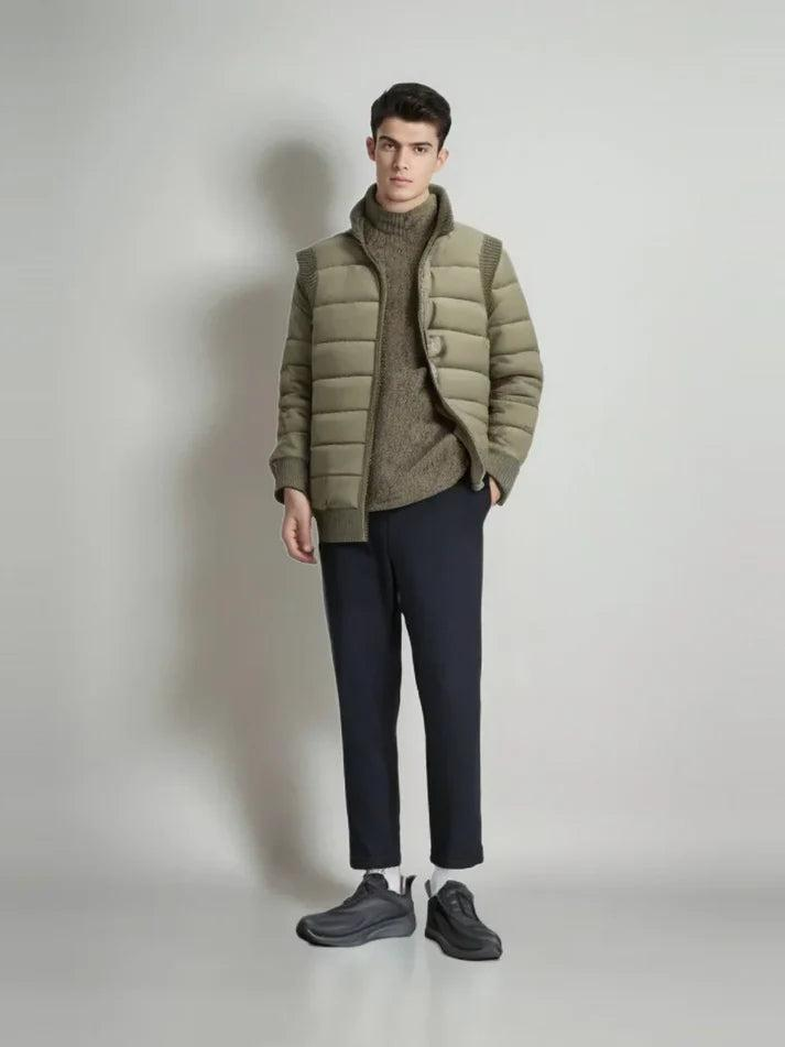 Gefütterte Fleece-Steppweste für Herren-Men Outerwear-Alpenkind