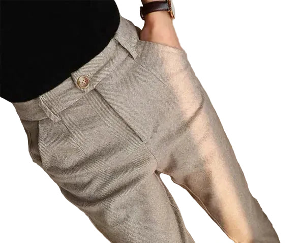 Herren Hose mit hoher Taille und Falten-Men Pants-Alpenkind