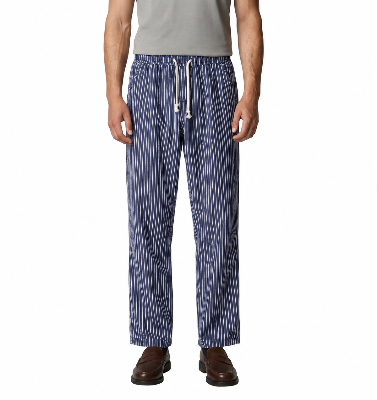 Herren-Hose mit Streifenmuster und Kordelzug-Pants for men-Alpenkind