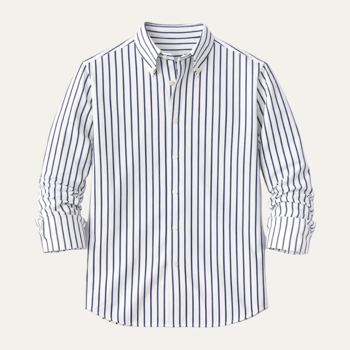 Herren Langarmhemd mit gestreiftem Muster und geknöpftem Kragen-Shirts for men-Alpenkind