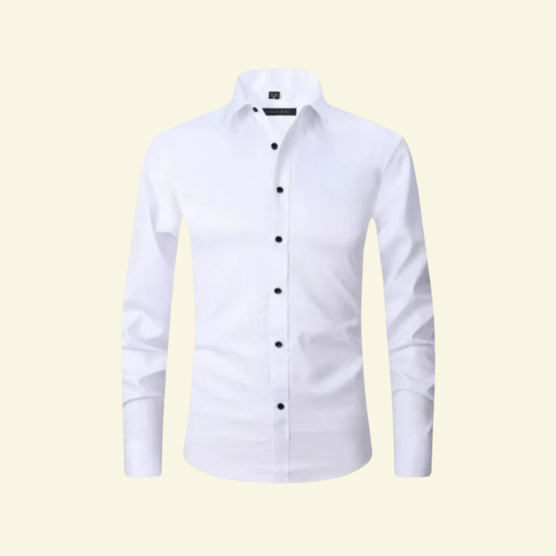 Herren Langarmhemd mit Kragen und Knopfleiste mit Kontrastknöpfen-Shirts for men-Alpenkind