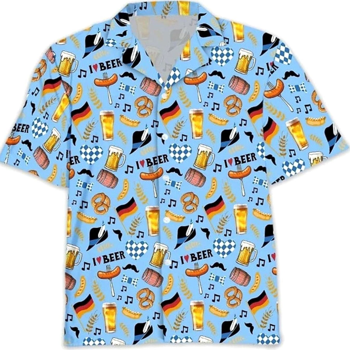 Herren Oktoberfest Kurzarmhemd mit Grafikdruck-Shirts for men-Alpenkind