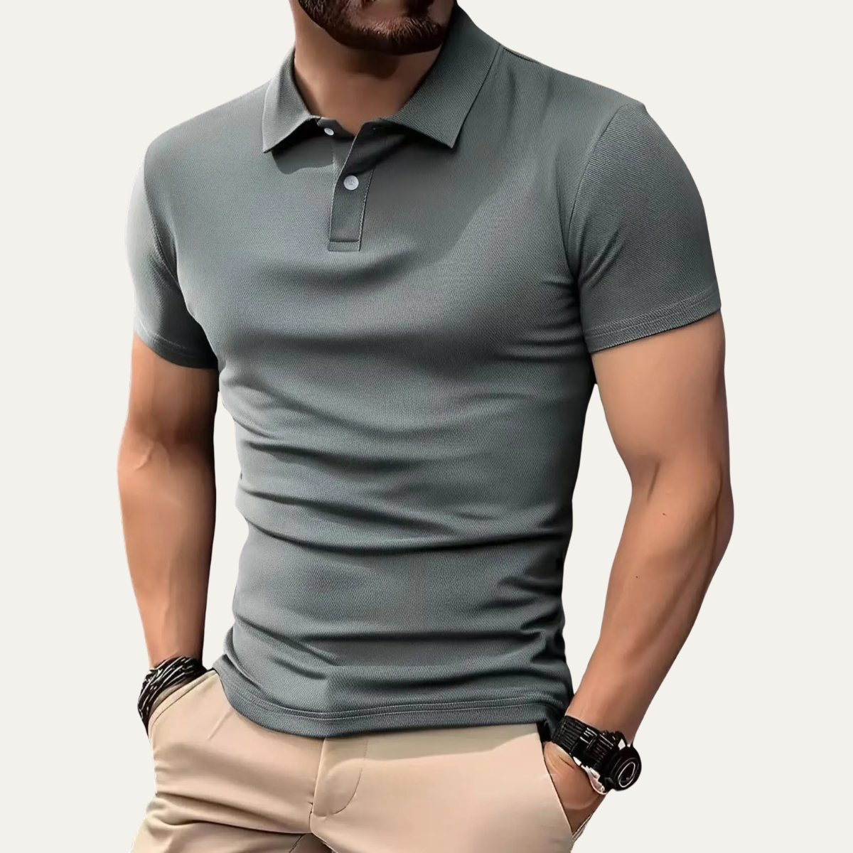 Herren-Poloshirt mit kurzen Ärmeln und Knopfleiste-Shirts for men-Alpenkind