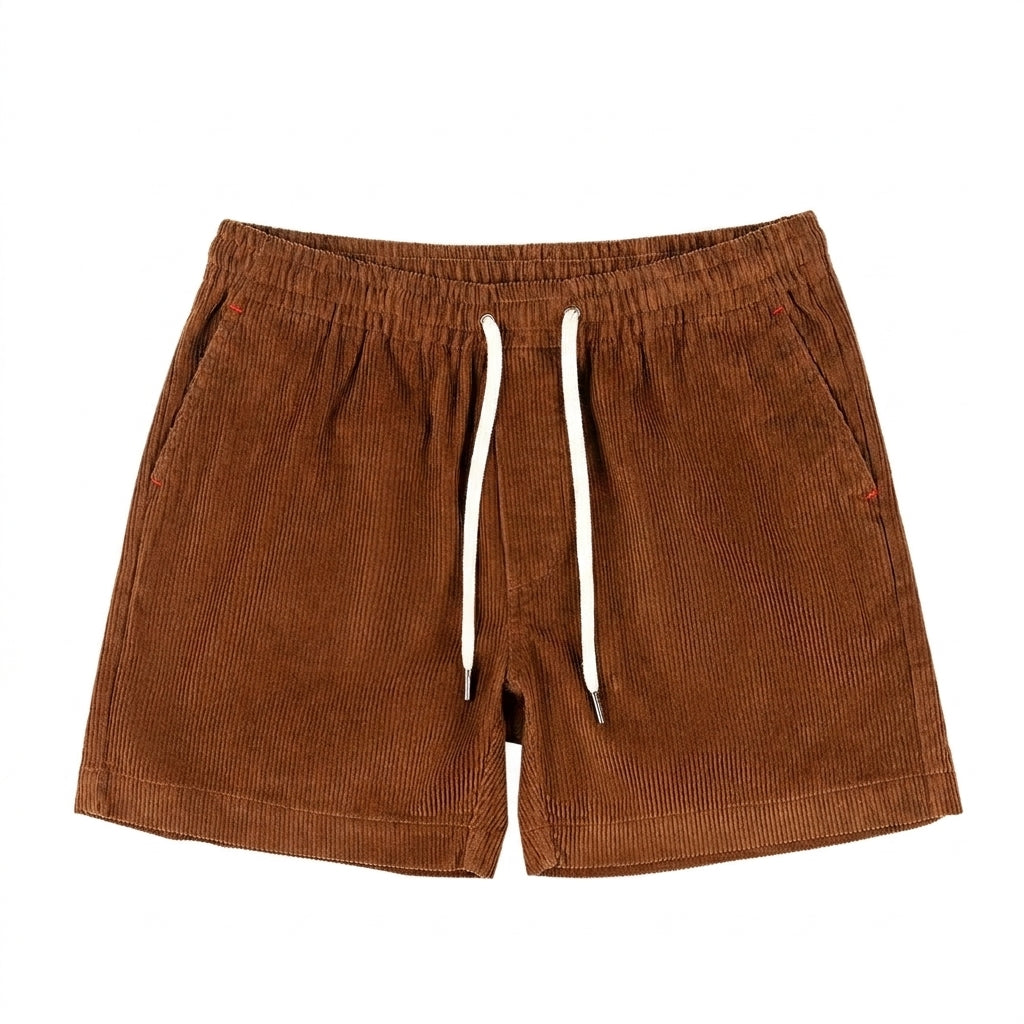 Herren Shorts mit elastischem Bund und Kordelzug und Rippenstruktur-Shorts for men-Alpenkind