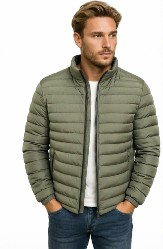 Herren Steppjacke mit Stehkragen und Reißverschluss-Men Jackets-Alpenkind
