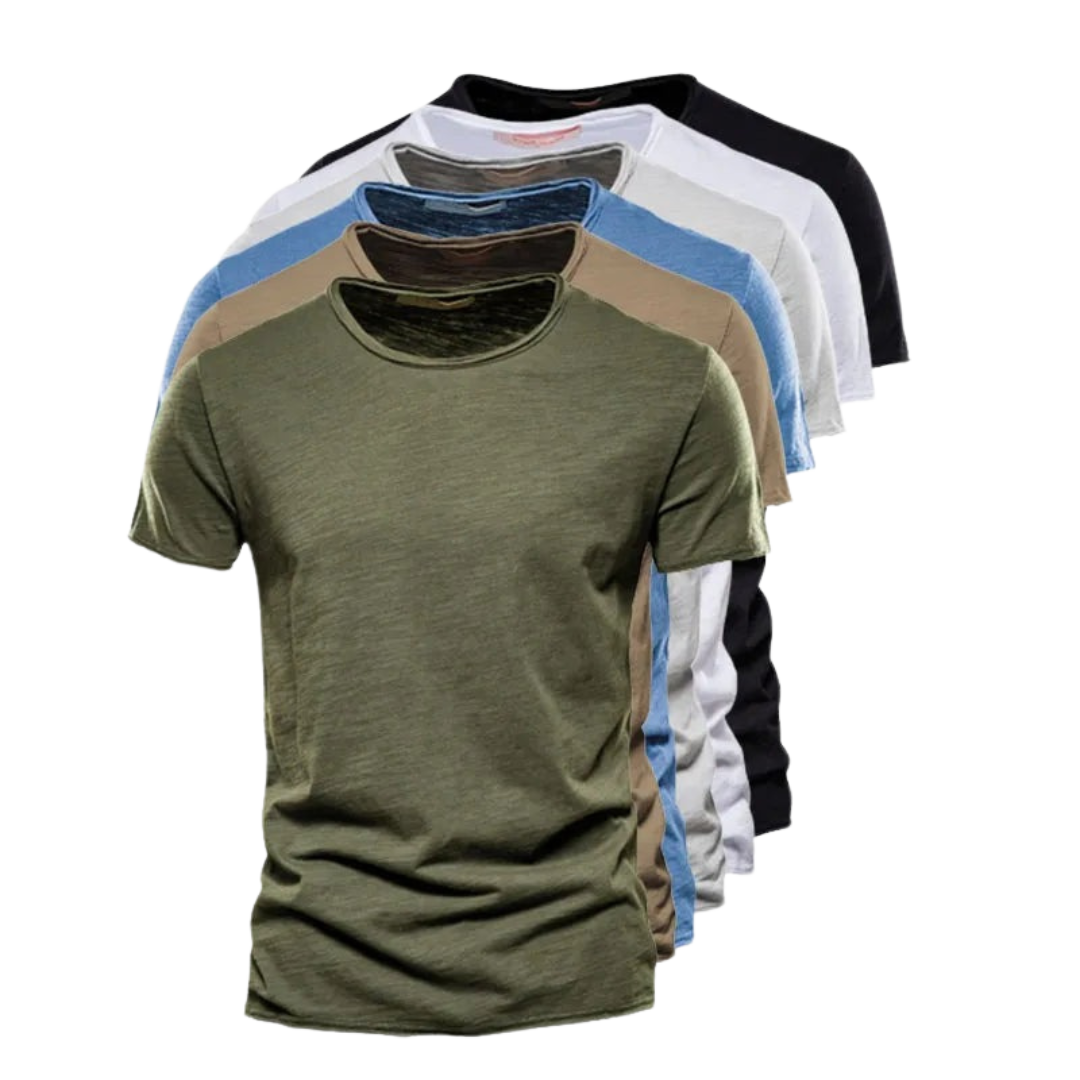 Herren-T-Shirt mit Rundhalsausschnitt und Flammgarn-Struktur-T-shirt for men-Alpenkind