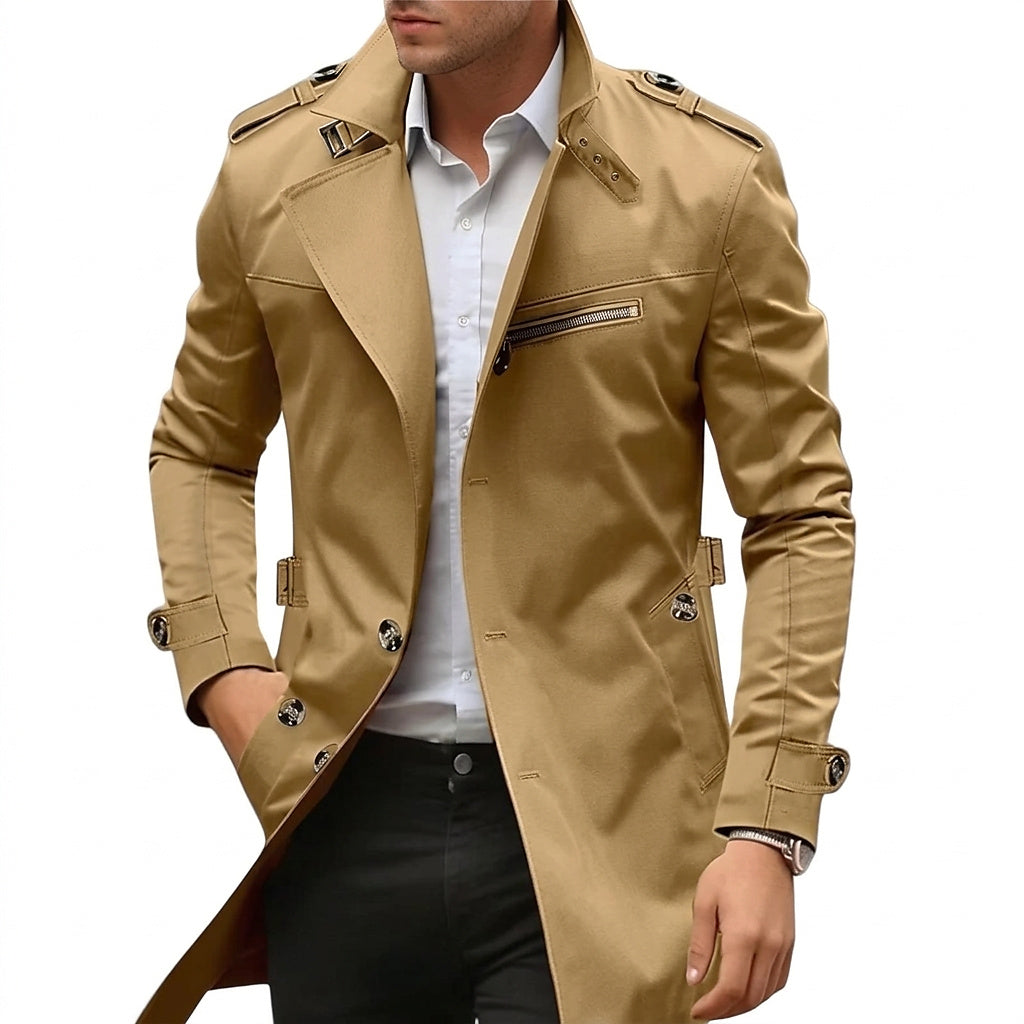 Herren Übergangsmantel mit Stehkragen und Reißverschlusstasche-Jackets for men-Alpenkind