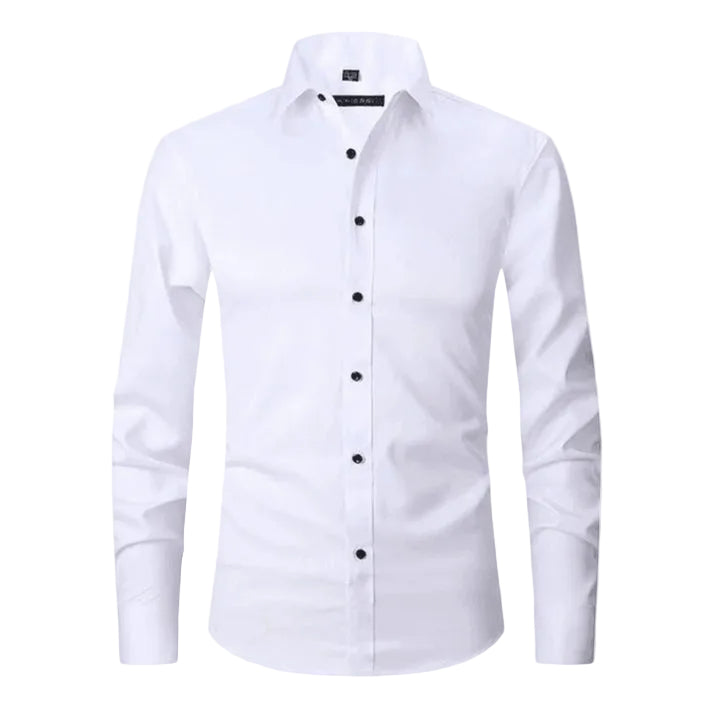 Herrenhemd mit langen Ärmeln, Kragen und durchgehender Knopfleiste-Shirts for men-Alpenkind