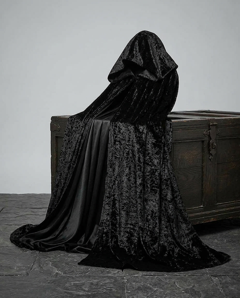 Maxi-Cape mit Kapuze aus Samt-Halloween-Alpenkind