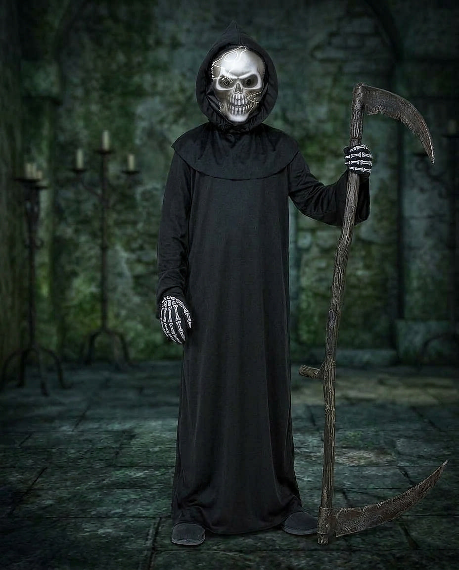 Unisex Sensenmann Halloween-Kostüm mit Maske-Halloween-Alpenkind