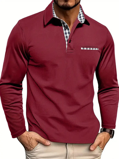 Herren Winter Langarm Polo-Shirt – Klassisch & Bequem für Kalte Tage