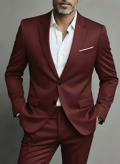 Herren Zweiteiliger Anzug – Maßgeschneiderter Slim Fit Business & Abendanzug