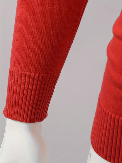 Herren Weihnachtspullover – Rentiermuster – Warmer Winterstrick in Rot