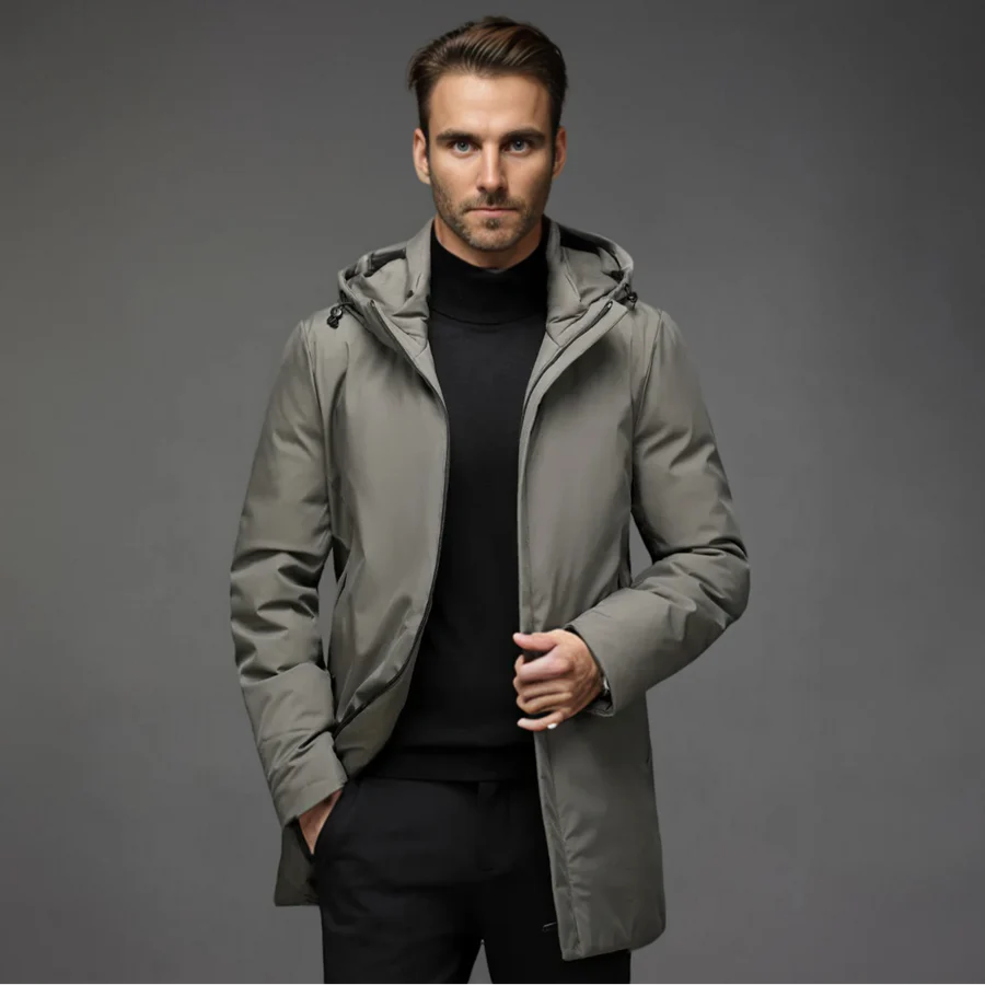 Herren Winter Parka Mantel mit Kapuze – Winddicht & Wasserabweisend