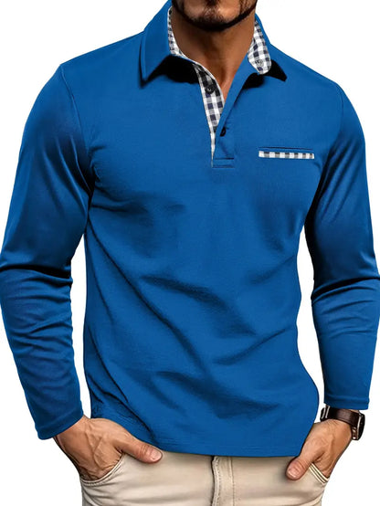 Herren Winter Langarm Polo-Shirt – Klassisch & Bequem für Kalte Tage