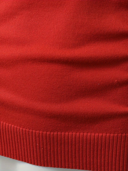 Herren Weihnachtspullover – Rentiermuster – Warmer Winterstrick in Rot