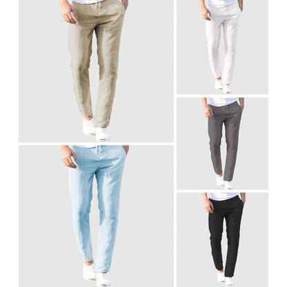 Herren-Leinenhose mit Kordelzug 7