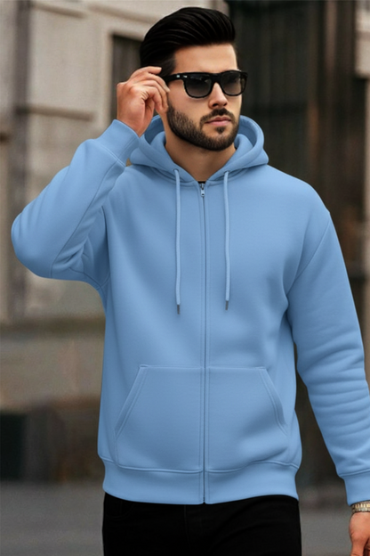 Kapuzenjacke mit Reißverschluss | Niklas – Himmelblau