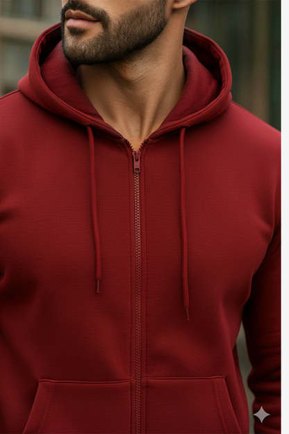 Kapuzenjacke mit Reißverschluss | Jonas – Burgunderrot