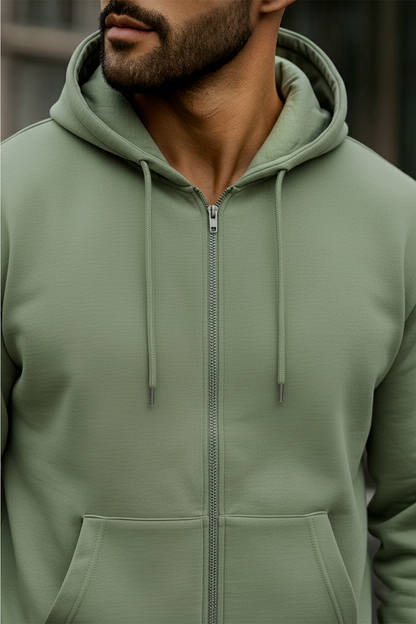 Kapuzenjacke mit Reißverschluss | Henrik – Salbeigrün