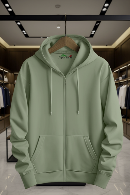 Kapuzenjacke mit Reißverschluss | Henrik – Salbeigrün