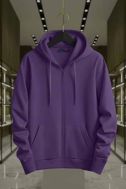 Kapuzenjacke mit Reißverschluss | Fabian – Aubergine