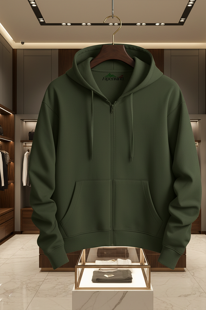 Kapuzenjacke mit Reißverschluss | Andreas – Olivgrün